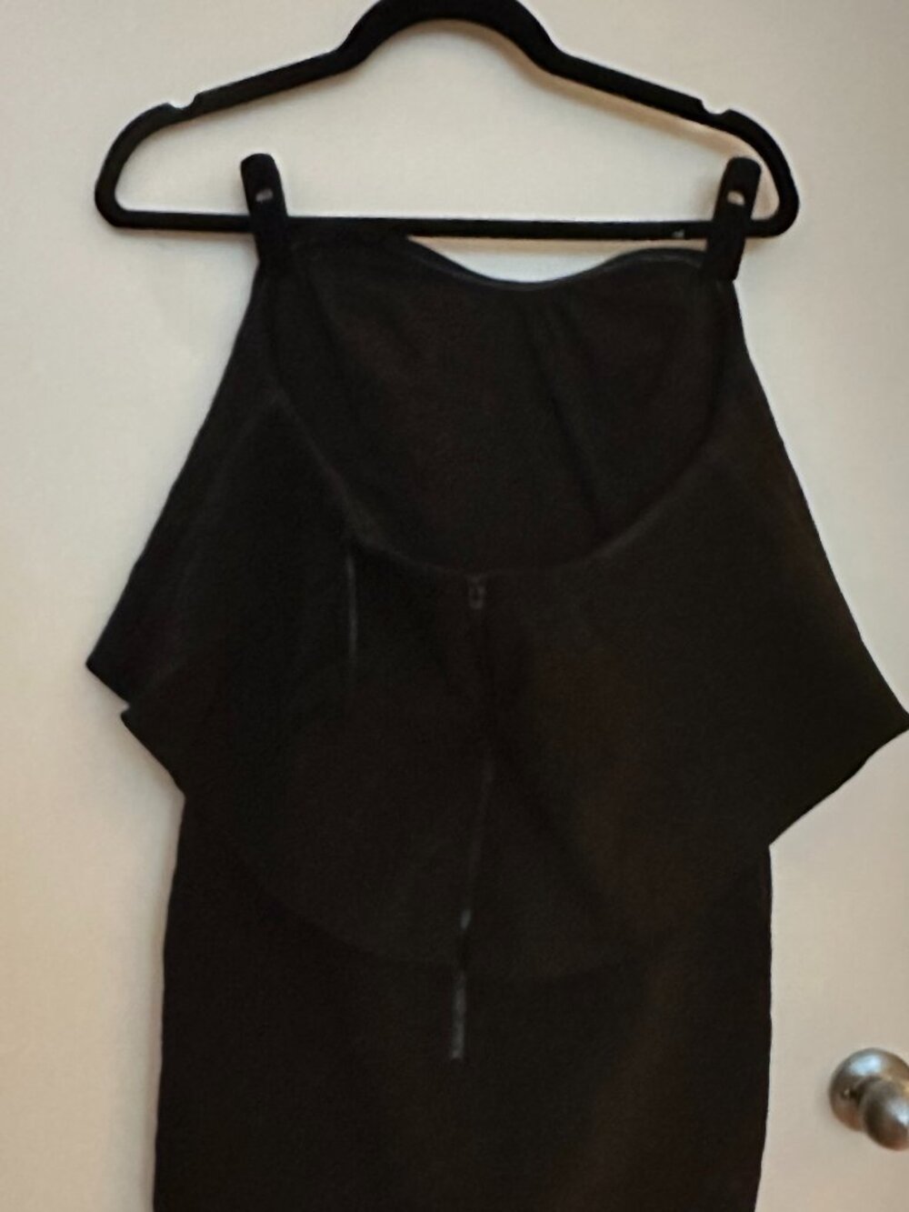 Chelsea28 Black Ruffle Strapless Dress Size 8